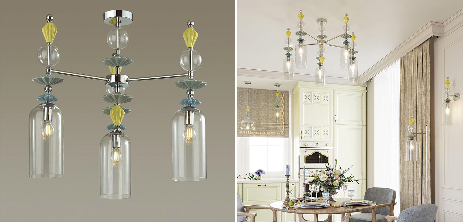 Люстра Iris Glass Chandelier candy 3 chrome Люстра Iris Glass Chandelier candy 3 chrome - Loft-Concept в Липецке