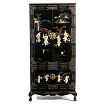 Шкаф черный в китайском стиле  Chinese Cabinet Black варинант исполнения - 1 | Loft Concept в Липецке
