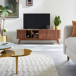 ТВ-тумба с двумя раздвижными дверцами Toinette Brown TV Stand варинант исполнения - 8 | Loft Concept в Липецке