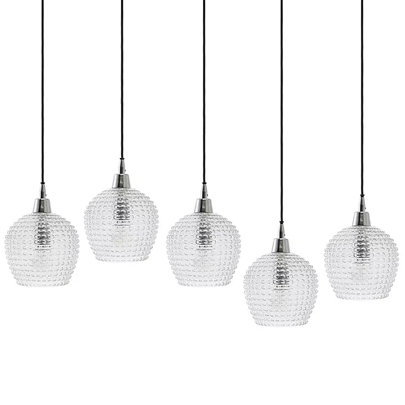 Подвесной светильник каскадный с фактурными стеклянными плафонами Cascade with Relief Lampshades Прозрачный Черный Серый Подвесной светильник каскадный с фактурными стеклянными плафонами Cascade with Relief Lampshades Прозрачный Черный Серый в Липецке | Loft Concept