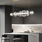 Подвесной светильник линейный с прозрачными стеклянными шарами разного диаметра Eurofase варинант исполнения - 16 | Loft Concept в Липецке