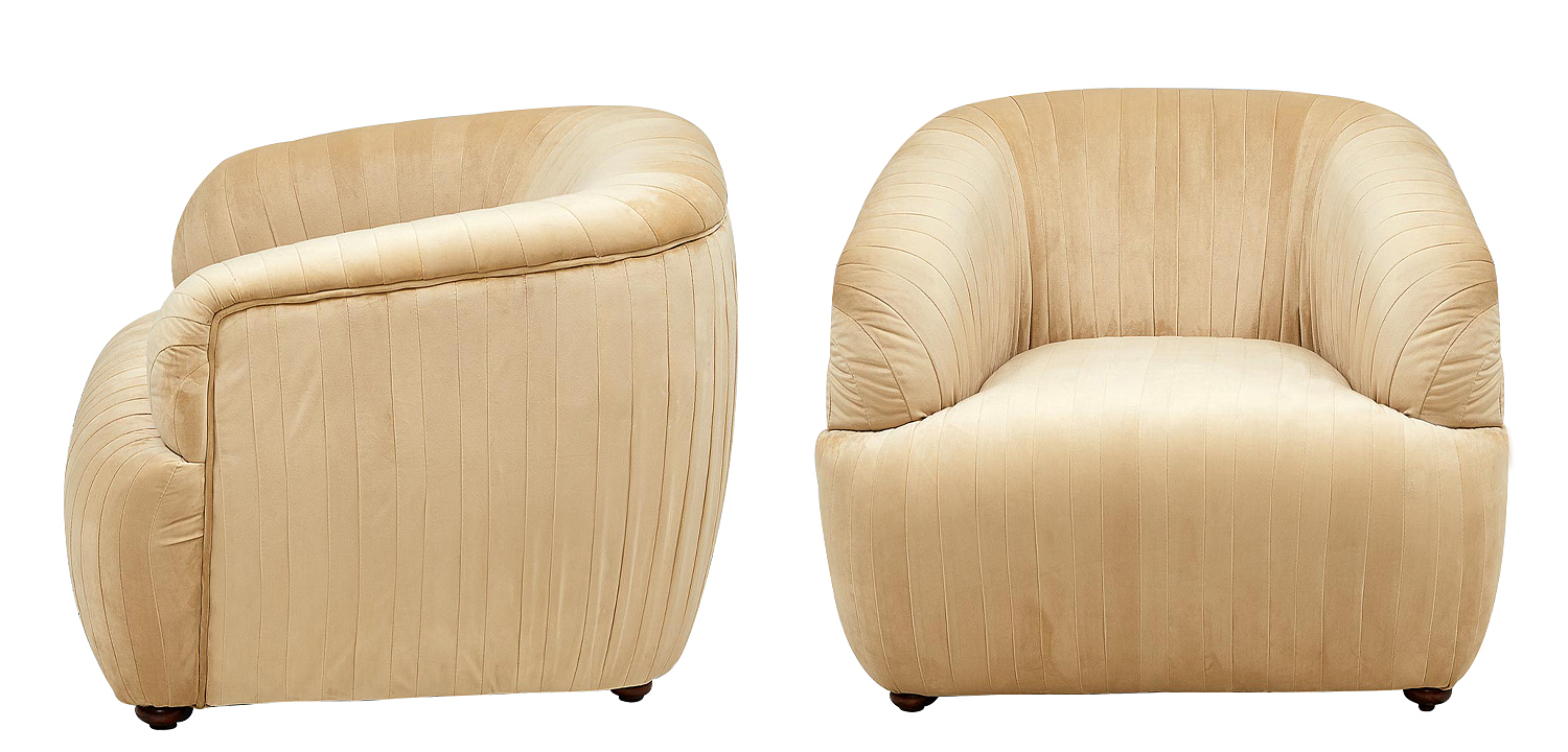 Кресло песочного цвета велюр Lorelai Sand Armchair Кресло песочного цвета велюр Lorelai Sand Armchair - Loft-Concept в Липецке