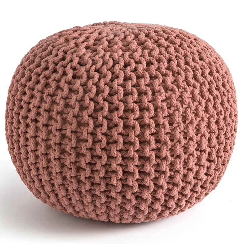 Круглый вязаный пуф Pink Knitted Ball Pouf Розовый в Липецке | Loft Concept 