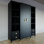 Большой шкаф с витриной Elsa Dreams Black варинант исполнения - 1 | Loft Concept в Липецке