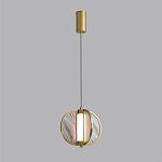 Подвесной светильник с круглым плафоном из искусственного алебастра в бронзовой оправе Marbella варинант исполнения - 4 | Loft Concept в Липецке