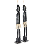 Комплект из 2-х деревянных статуэток Asmat Tall Statuettes Black варинант исполнения - 2 | Loft Concept в Липецке