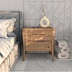 Тумба прикроватная из массива дуба с 2-мя ящиками Tasteful Furniture варинант исполнения - 2 | Loft Concept в Липецке