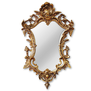 Зеркало настенное в ажурной раме золотого цвета с эффектом старины Classic Ornament Mirror