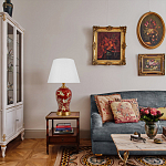 Настольная лампа бордовая с изображением птиц Slip Away варинант исполнения - 5 | Loft Concept в Липецке