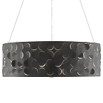 Люстра в форме цилиндра с чёрным фактурным абажуром Round Necklines варинант исполнения - 3 | Loft Concept в Липецке