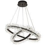 Люстра два кольца с хрустальным декором Rowan Crystal Ring Horizontal Black Chandelier варинант исполнения - 2 | Loft Concept в Липецке