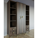 Большой шкаф с витриной Elsa Dreams Walnut варинант исполнения - 2 | Loft Concept в Липецке