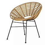 Стул круглый с ротанговым плетением Round Wicker Stool варинант исполнения - 3 | Loft Concept в Липецке