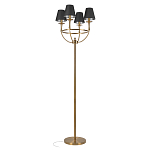 Торшер с металлическим основанием бронзового цвета с черными конусовидными абажурами Dignity варинант исполнения - 1 | Loft Concept в Липецке