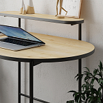 Стол письменный овальной формы с полкой LOUB WORKING TABLE BLACK OAK варинант исполнения - 6 | Loft Concept в Липецке