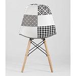Пластиковый стул на ножках из массива бука Eames Черно-Белый Пэчворк варинант исполнения - 4 | Loft Concept в Липецке