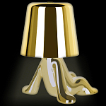 Настольная лампа фигурная золотого цвета с гладким абажуром Высота 17 см Sophia варинант исполнения - 7 | Loft Concept в Липецке