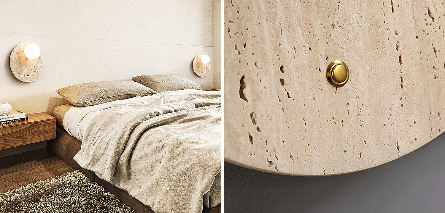 Бра STIAN TRAVERTINE WALL Круг Бра STIAN TRAVERTINE WALL Круг - Loft-Concept в Липецке