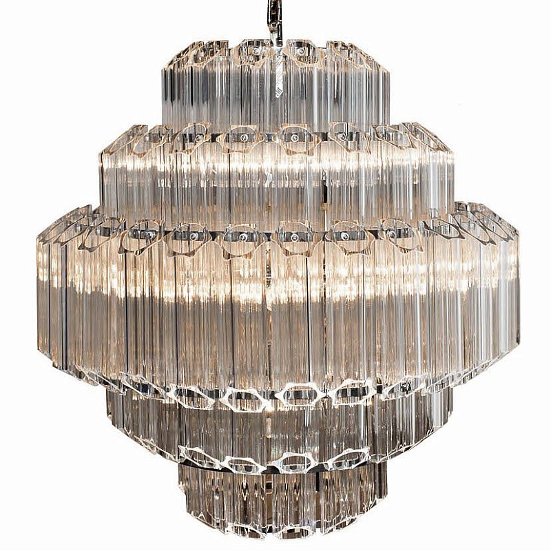 Люстра Hexagon tube Chandelier Хром Прозрачное Стекло Люстра Hexagon tube Chandelier Хром Прозрачное Стекло в Липецке | Loft Concept