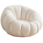 Круглое мягкое кресло с обивкой букле Harrett Boucle Armchair варинант исполнения - 1 | Loft Concept в Липецке