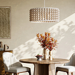 Люстра в форме цилиндра с вставками из деревянных бусин Wooden Beads варинант исполнения - 5 | Loft Concept в Липецке