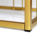 Пуф квадратный голубой велюр на золотом металлическом основании Celeste Blue варинант исполнения - 3 | Loft Concept в Липецке