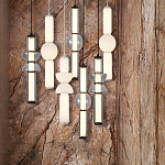 Подвесной светильник из дымчатого стекла цилиндрической формы с чёрным металлическим основанием Hiding secrets варинант исполнения - 8 | Loft Concept в Липецке