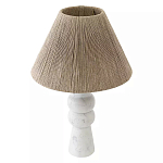 Настольная лампа с плетеным абажуром и белым мраморным основанием Simplicity and Nobility варинант исполнения - 1 | Loft Concept в Липецке