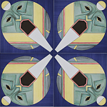 Плитка дизайнерская с узором Маска варинант исполнения - 2 | Loft Concept в Липецке