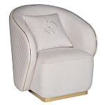 Кресло велюровое оттенка слоновой кости с простроченной спинкой Perfect Comfort варинант исполнения - 1 | Loft Concept в Липецке