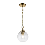 Подвесной светильник латунного цвета с прозрачным стеклянным плафоном Feiss варинант исполнения - 7 | Loft Concept в Липецке