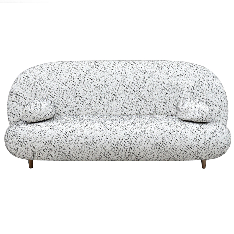 Диван с мягкой обивкой из ткани Michael Sofa Белый Черный в Липецке | Loft Concept 