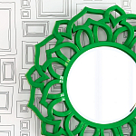 Зеркало круглое в ажурной зеленой раме Green Floral Pattern варинант исполнения - 1 | Loft Concept в Липецке