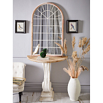 Зеркало-окно настенное в венецианском стиле с деревянной рамой бежевого цвета Venetian Smooth варинант исполнения - 4 | Loft Concept в Липецке