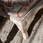 Мягкая банкетка из массива бука серая с растительным орнаментом Raffael Grey Floral Banquette варинант исполнения - 4 | Loft Concept в Липецке