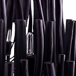 Люстра черная с несколькими ярусами деревянных палочек Bright Wooden Chandelier варинант исполнения - 10 | Loft Concept в Липецке