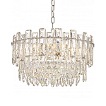Круглая люстра с хрустальными подвесками на серебряном каркасе Gorgeous Crystal Light варинант исполнения - 9 | Loft Concept в Липецке