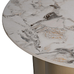 Стол журнальный круглый керамогранит белый Keramos варинант исполнения - 3 | Loft Concept в Липецке