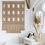 Панно на стену плетеное Макраме бежевый цвет  варинант исполнения - 5 | Loft Concept в Липецке