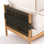 Садовый диван из тикового дерева и веревок Оreon варинант исполнения - 10 | Loft Concept в Липецке