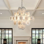 Люстра  с каскадом из круглых декоративных элементов  White Clear Glass Chandelier варинант исполнения - 4 | Loft Concept в Липецке