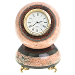 Часы настольные в виде шара из натурального камня Ball Stone Clock варинант исполнения - 1 | Loft Concept в Липецке