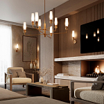 Бра с цилиндрическим матовым плафоном и шаром из камня на металлическом основании Orb Essence варинант исполнения - 8 | Loft Concept в Липецке