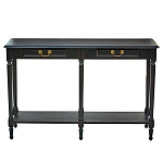 Консоль черная из массива березы с полкой и двумя ящиками Vintage варинант исполнения - 1 | Loft Concept в Липецке