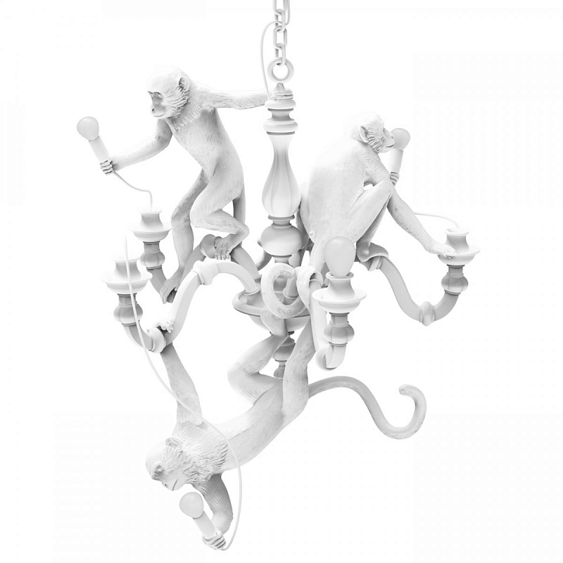 Люстра Seletti Monkey Chandelier White Белый Люстра Seletti Monkey Chandelier White Белый в Липецке | Loft Concept