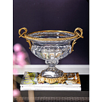 Чаша из прозрачного стекла с бронзовой подставкой и ручками Eden Garden варинант исполнения - 2 | Loft Concept в Липецке