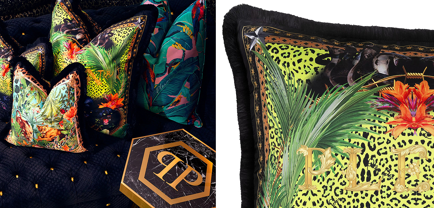 Подушка Philipp Plein Cushion Silk Jungle 70 x 70 Подушка Philipp Plein Cushion Silk Jungle 70 x 70 - Loft-Concept в Липецке