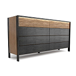 Комод 8 ящиков с подсветкой на рельефном фасаде Warm Industrial варинант исполнения - 7 | Loft Concept в Липецке