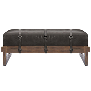 Банкетка Duncan винтажная черная кожа