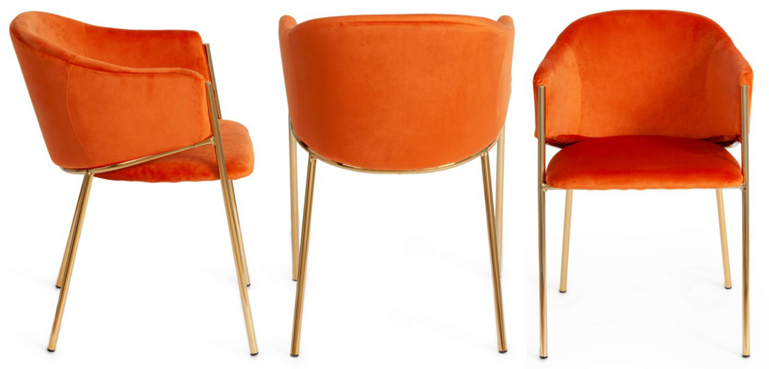 Стул Faisal Orange Velvet Chair Стул Faisal Orange Velvet Chair - Loft-Concept в Липецке